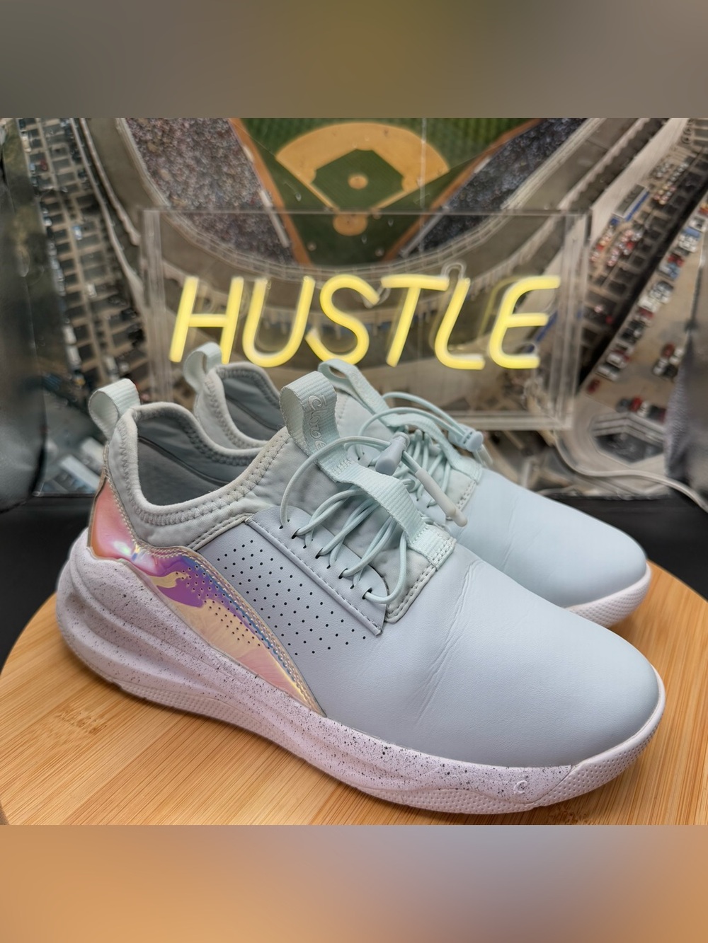 Clove Blue Pink Holographic Limited Edition 2022 Nursing Shoes Women’s Sz 6.
